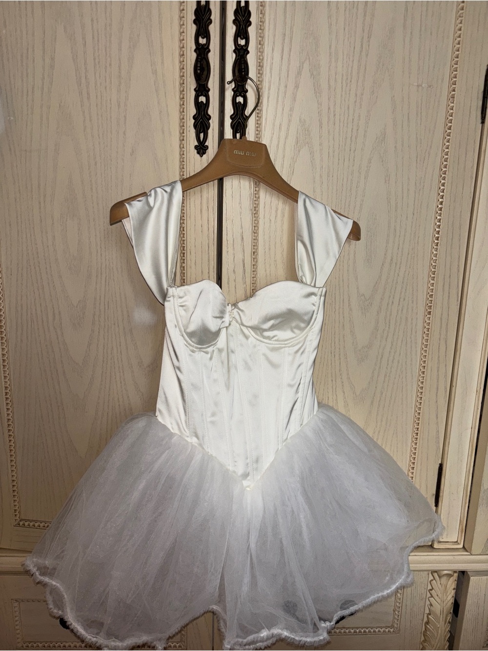 Oh Polly White Boned Strapless Mini Dress